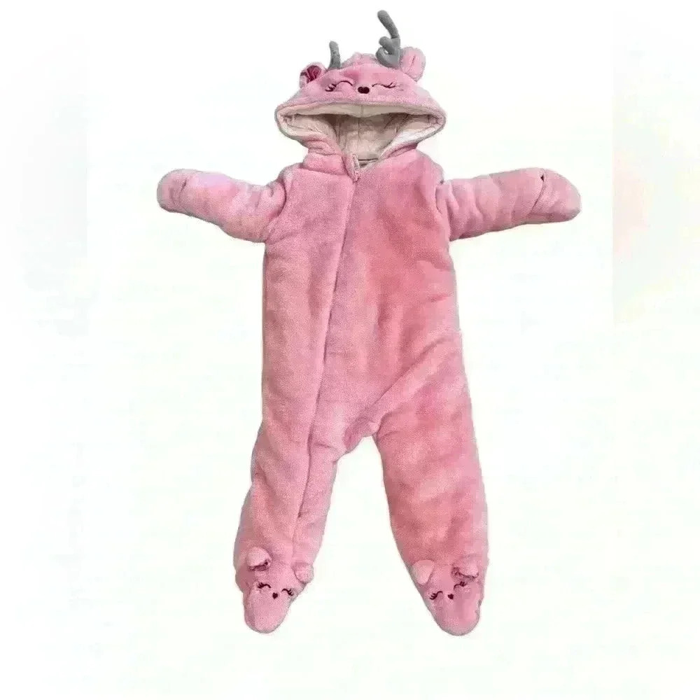 Koala Baby Infant 1-piece Fleece Jumper Bunting Winter Pink Size 6-9 Months